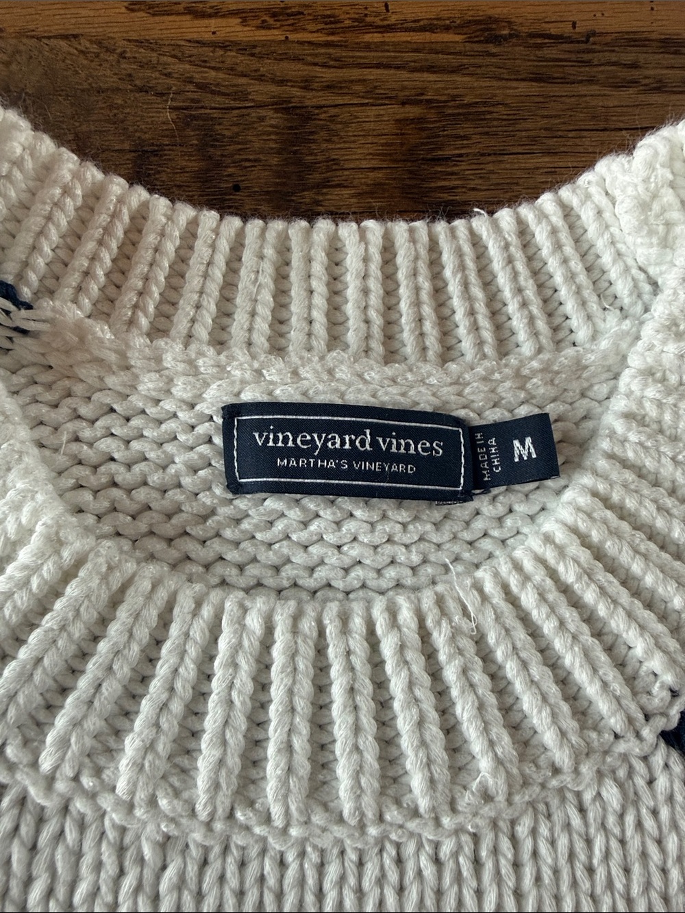 Vineyard Vines White & Navy Striped Knit Tank - Picture 2 of 4